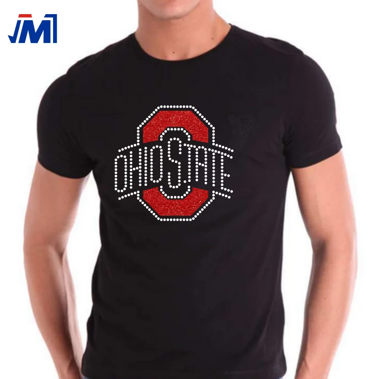Custom Ohio State Football rhinestone and vinyl glitter transfer