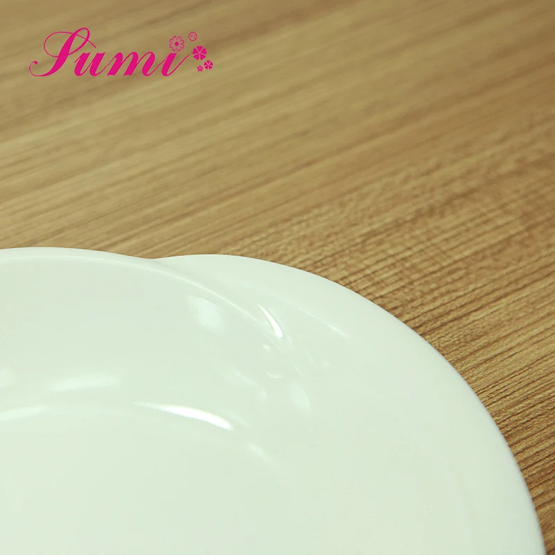 Low price custom printed dinner round plate christmas plates ceramic