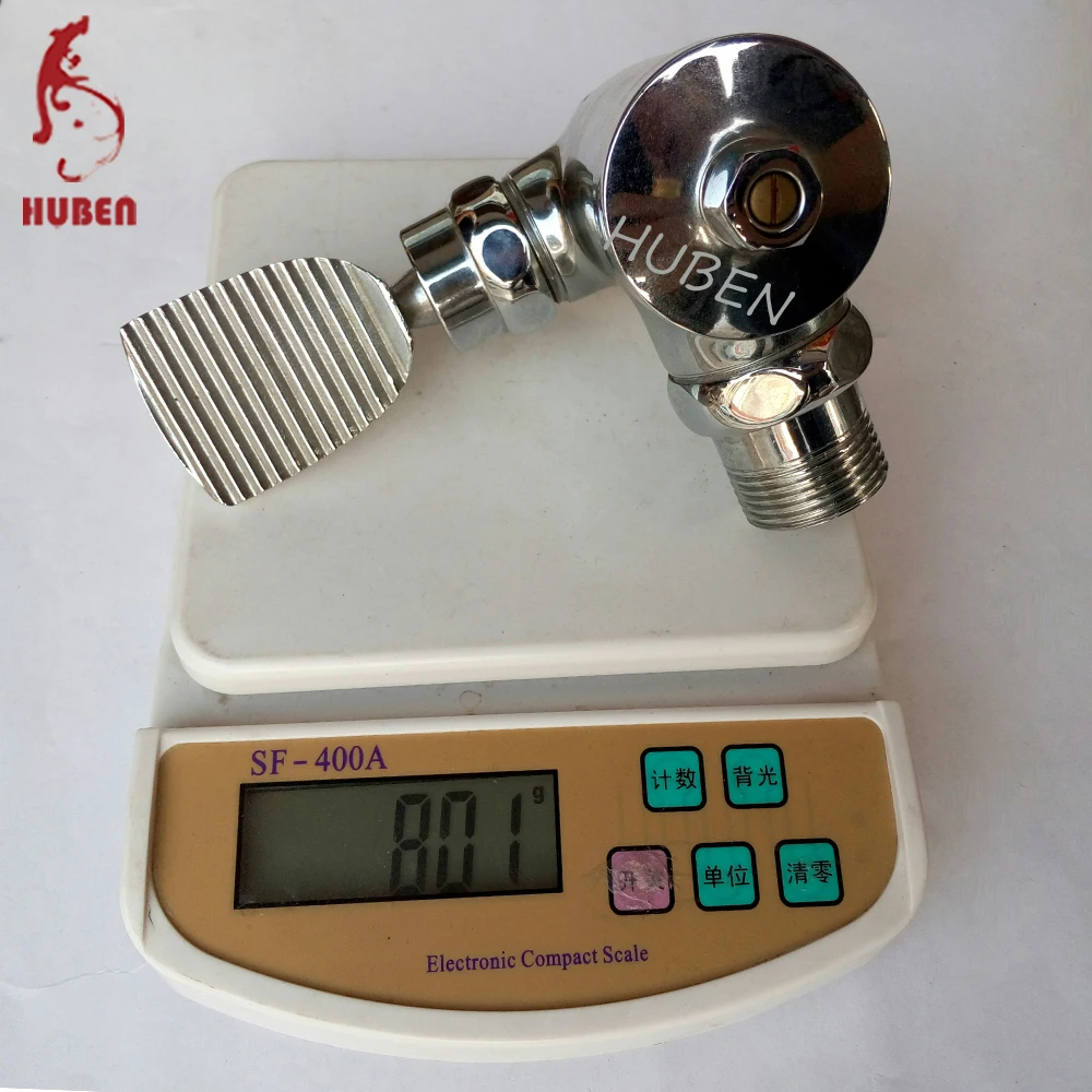 
Chrome plated foot operated flush valve for toilet 