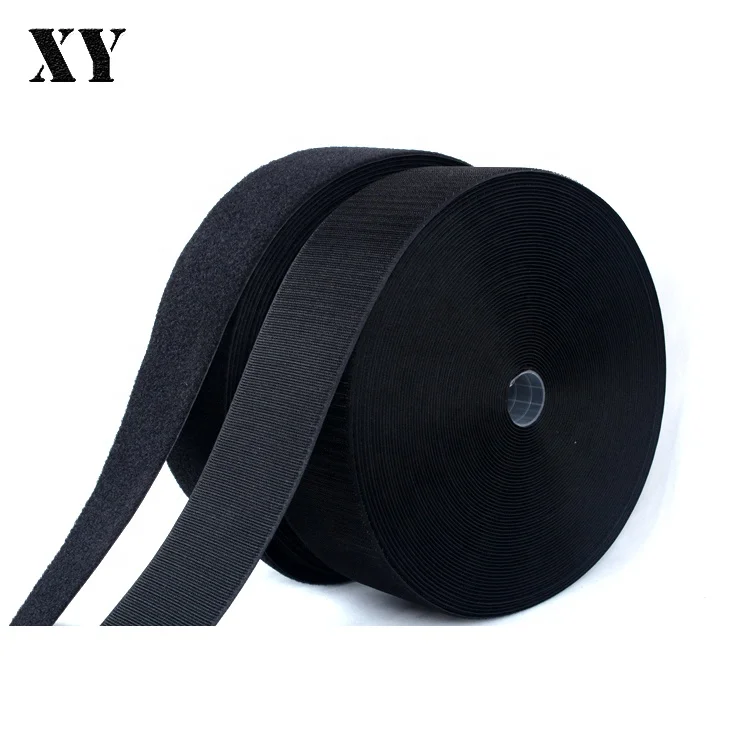 Good Quality 2 Inch Polyester Black Hook And Loop Tape Straps For Garment