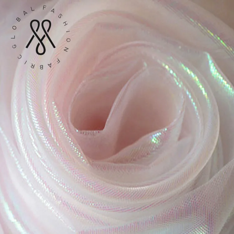 Wholesale High Quality Bridal Cheap Rainbow Crystal Organza Fabric