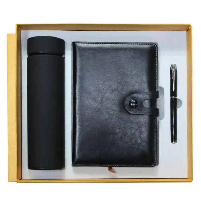 Индивидуальный корпоративный подарочный набор класса люкс, рекламный подарочный набор для бизнеса с вакуумной чашкой, шариковая ручка для ноутбука