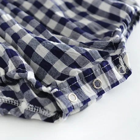 new arrival bodysuit organic cotton baby romper summer bodysuits gingham flutter pajamas