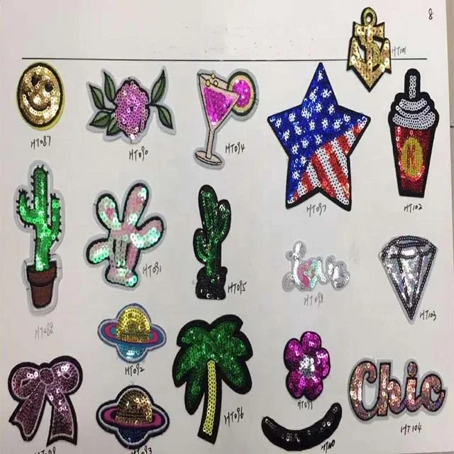 Hot Sale Iron On Stick On Sequin Patches