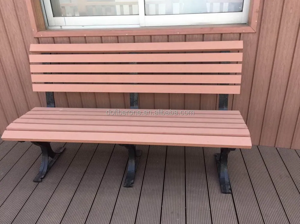 USA standard outdoor water proof wooden plastic composite WPC garden bench