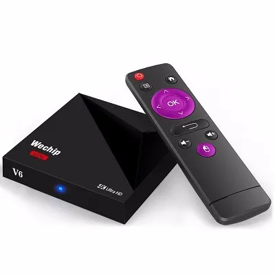 
2018 newest hot selling android 8.1 smart tv tuner box player HD 4K rk3328 wechip v6 tv box 