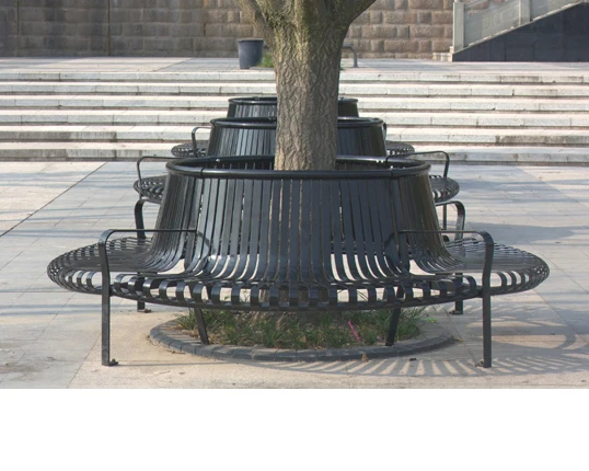 
custom outdoor garden galvanized steel park round metal iron tree bench seating 