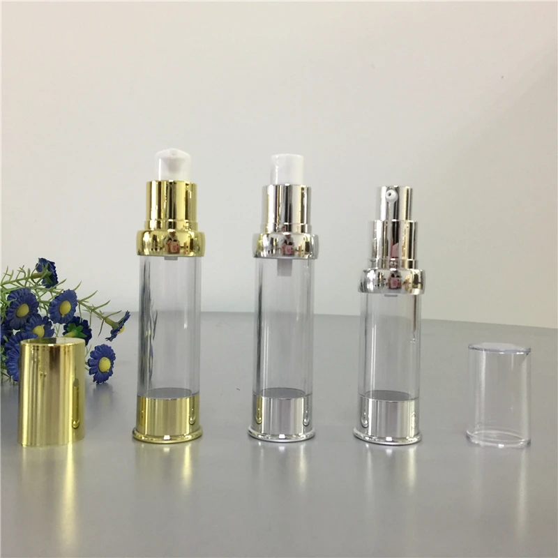 15 мл 30 мл переработанных прозрачных косметических безвоздушного насоса бутылки для глаз и крем для губ