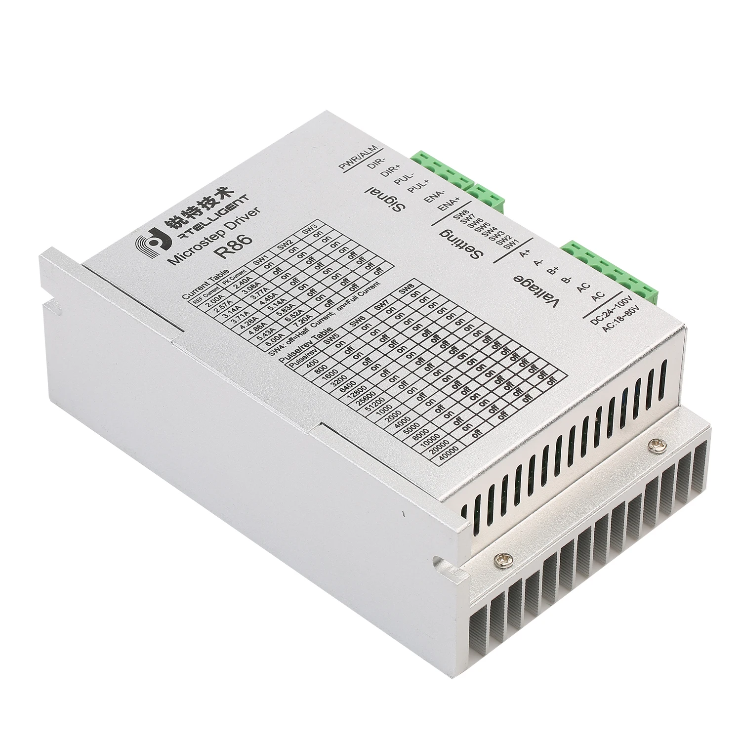 R86  2-phase open loop 2.4 - 7.2 A Nema 34 stepper motor driver electric motor