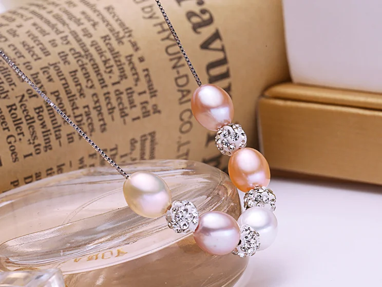 fashion mixed color natural fresh water cultured pearl jewelry genuine natural pearl pendant