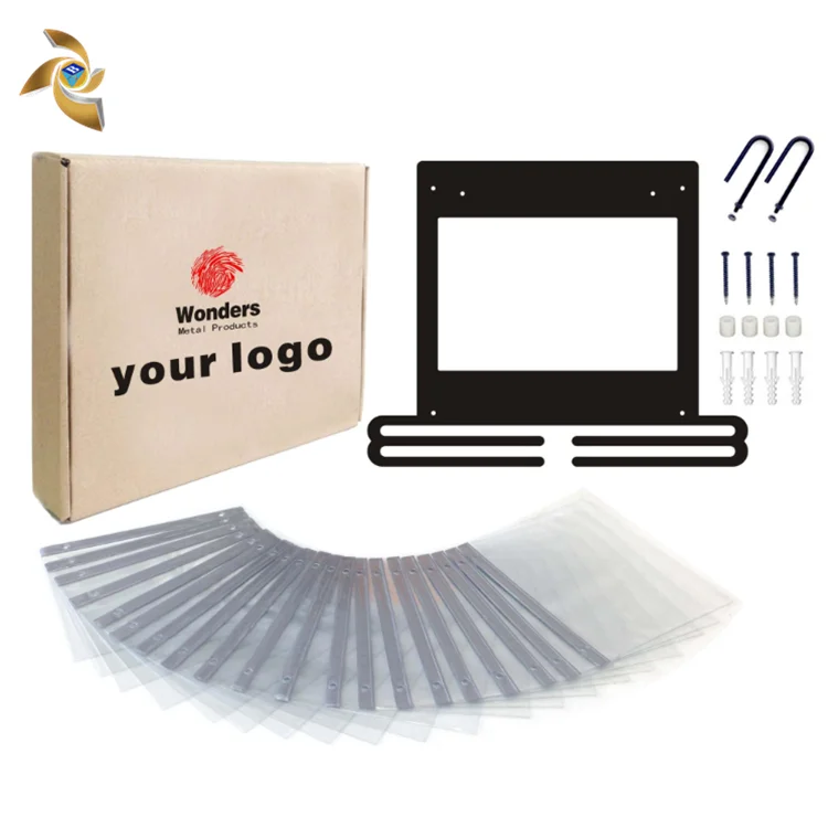 Factory Custom Medal Display Hanger Marathon Medal Holder With Bib Pouches