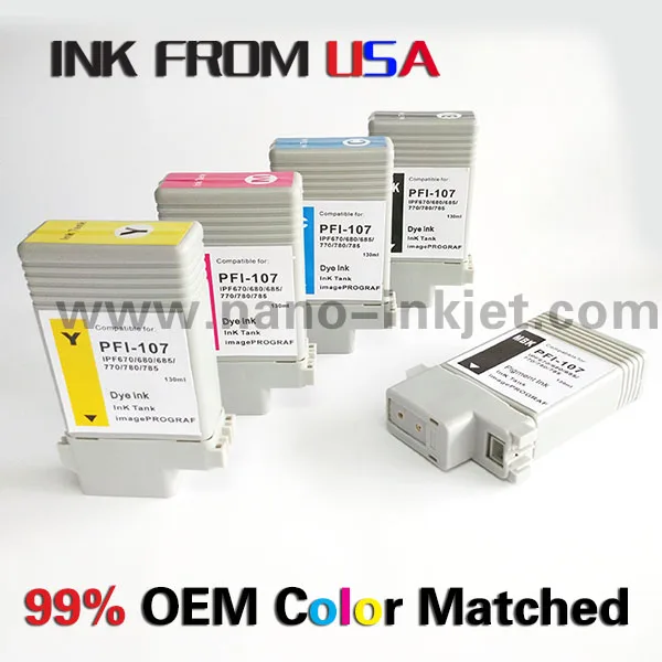 ARC chip compatible ink cartridge PFI 107 for canon iPF680/ 685/ 780/ 785