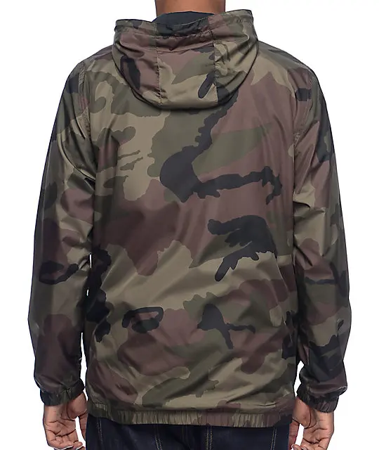 Fashion Waterproof Hooded Black Coaches Jacket Men Digital Camo Jacket