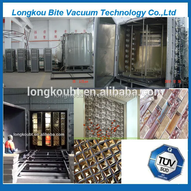 latest technology pvd lattice/mosaci gold color chrome ion depostion production line/ pvd cathode arc spraying coating machine