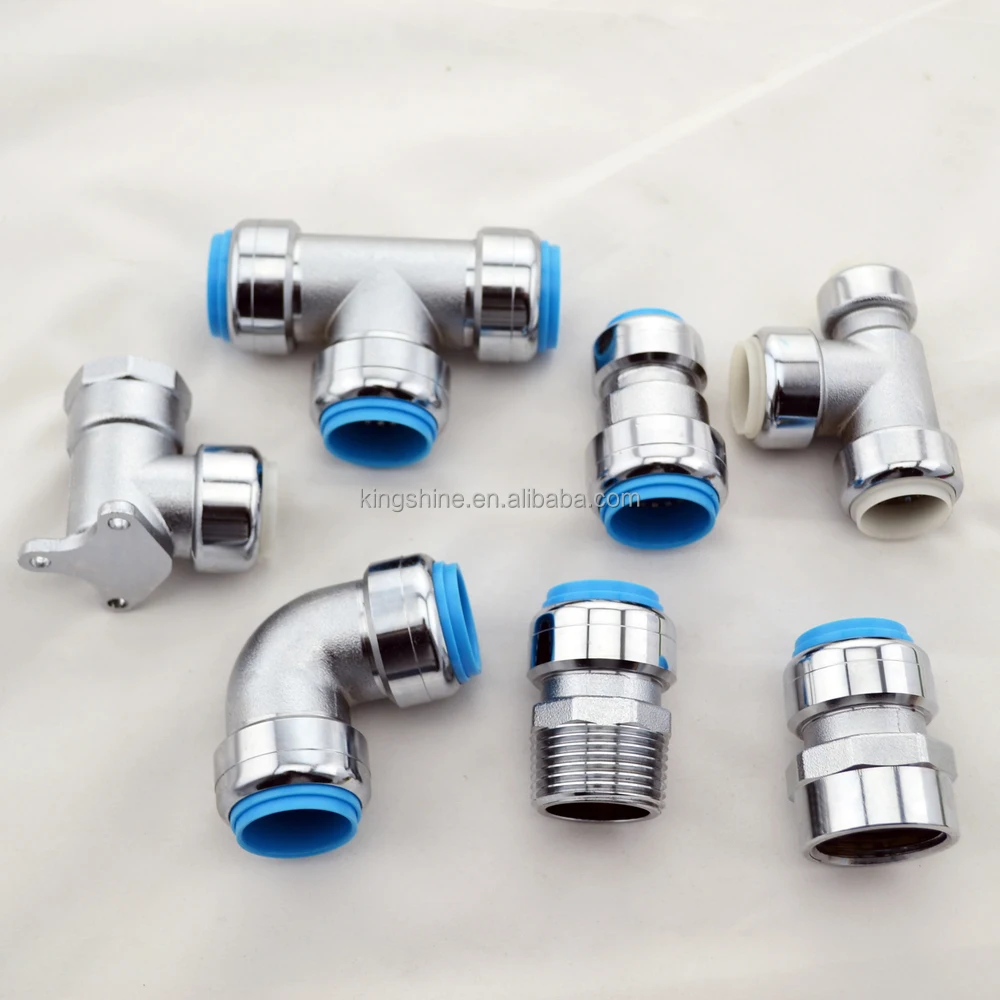 Lead Free Brass Push fit fittings push fitting pipe fitting chrome plated