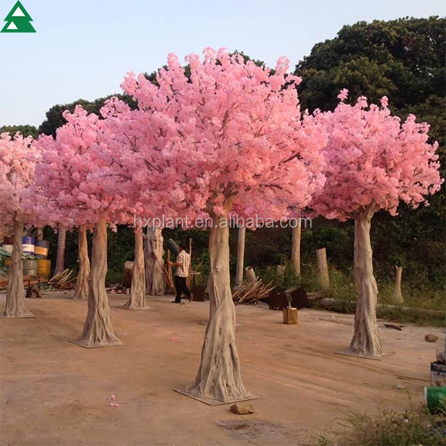 
China manufacturing fake plastic pink flower trees artificial cherry peach blossoms tree for indoor wedding decoration 