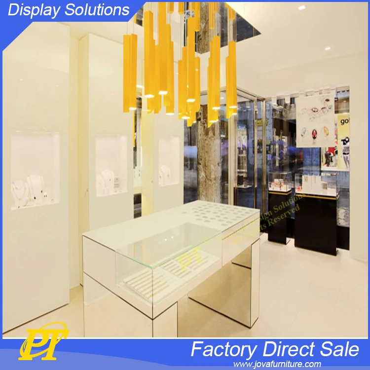 Gold shop interior design for mdf jewellery furniture design