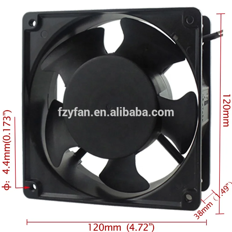 Axial 5inch 110v 220v 65w 12038 cooling ac inverter high speed 120x120x38mm 120mm fan