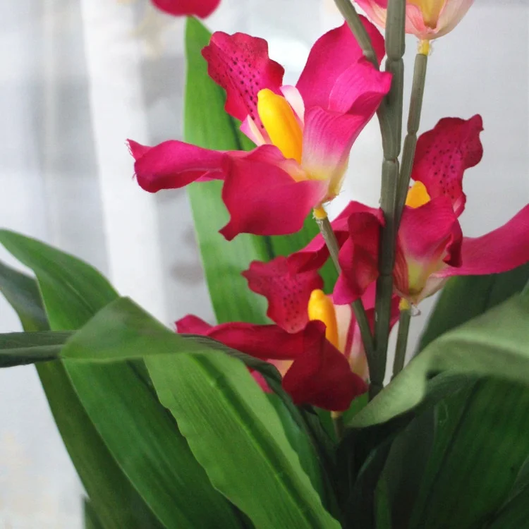 
155cm Tall Real Touch Latex Material Artificial Cymbidium Orchids Plants 