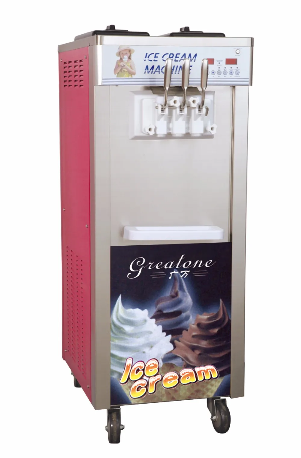 Stainless Steel Mobile Soft Ice Cream Machine good price ice cream machine for Egypt market BQL-F12N