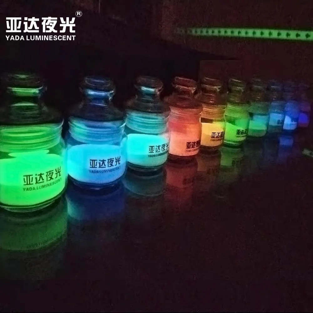 
colorful red orange purple Small particle size glow fluorescent luminous luminofor powder pigment for nail paint coating 
