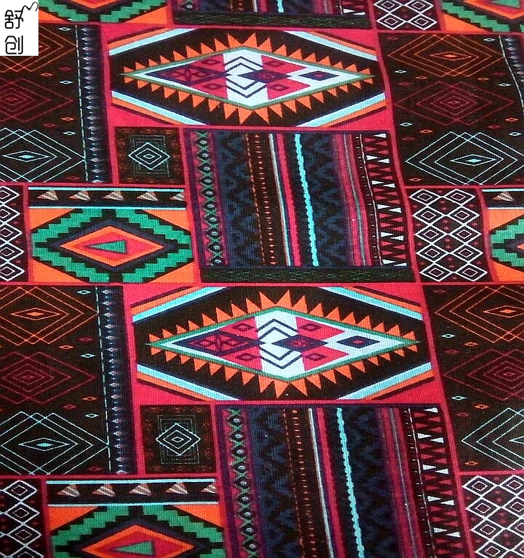 Linen cotton fabric custom digital print for wholesale