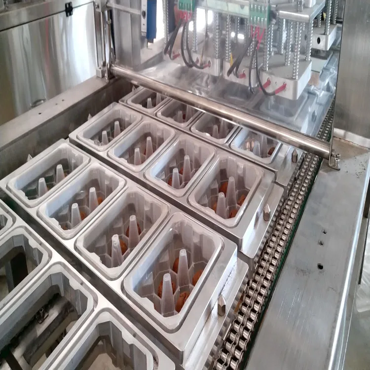 roll film factory fast food, preserved egg,small cake,cherry tomato tray sealer machine