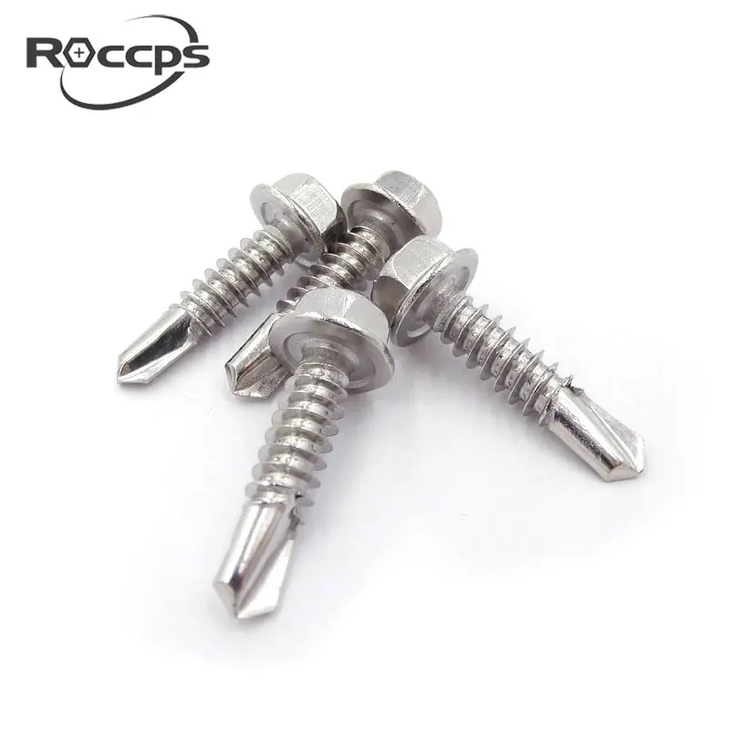 Hex head self-drilling screws SUS410, SUS304, SUS316