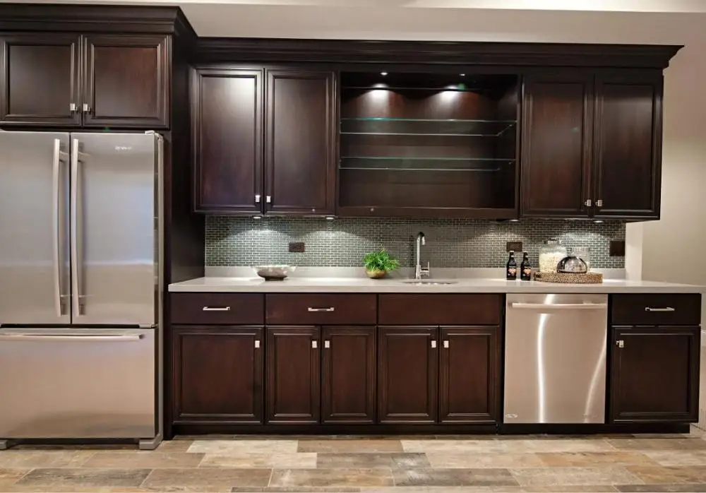 Modern Simple Latest Design Superior Quality high gloss wood veneer kitchen cabinet