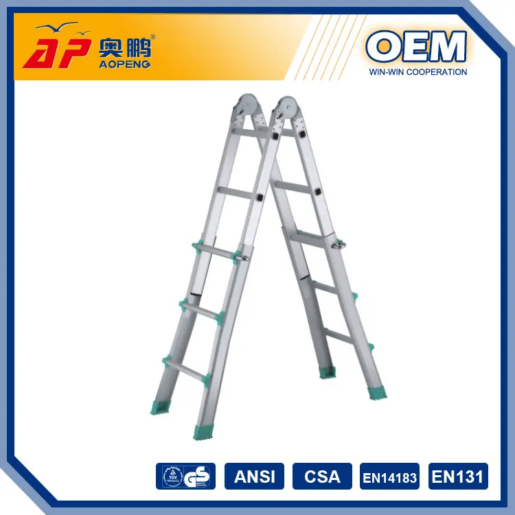 Double Side Step Extension Ladder Aluminum Multifunctional Ladder