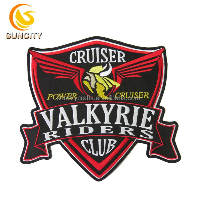 Cool design of Motorcycles woven embroidered custom iron on patches for Jeans