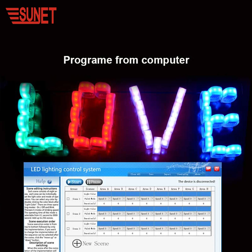 SJ-B209 New Products Custom Programmable Remote Controlled Led Wristband Flashing Led Bracelet Control DMX