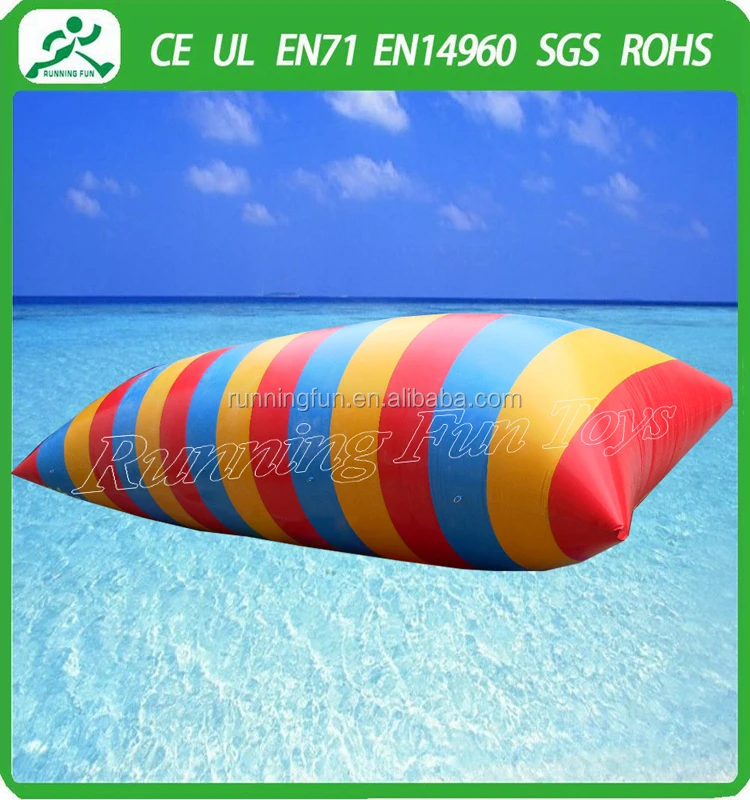 Inflatable Water Blob Water Park Game Equipment, Inflatable Catapult Jumping Pillow For Sale
