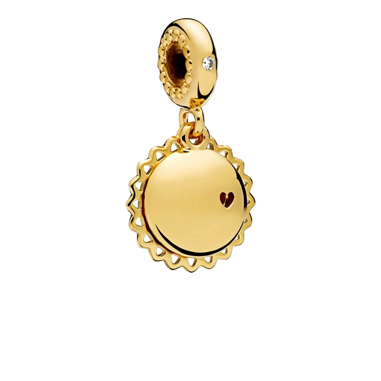 2018 China Factory 925 Sterling Silver Charms 18k gold plated Shine You Are My Sunshine Hanging Charms Pendants