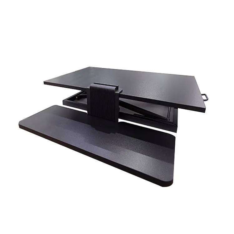 Black Bureau Pc Desk Computer Table Sit To Stand Desk Converter With Keyboard