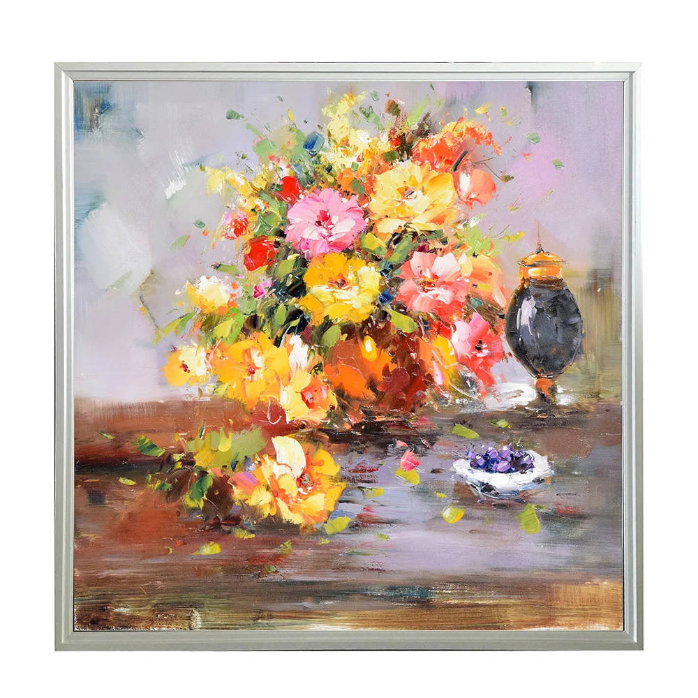 Factory Price Colourful Flower Oil Painting Wall Pictures for Living Room