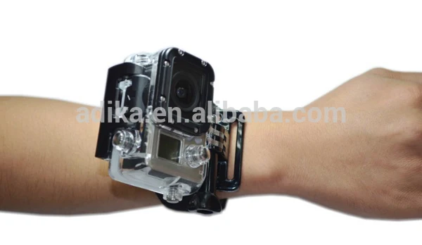 Gopro наручные крепление для gopro героя 3+ 3 2, черными пойти pro действий камеры аксессуар липучке ремень