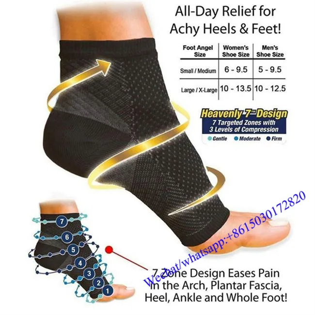 Heel Ankle Arch Support Plantar Fasciitis Compression Socks for Men Women
