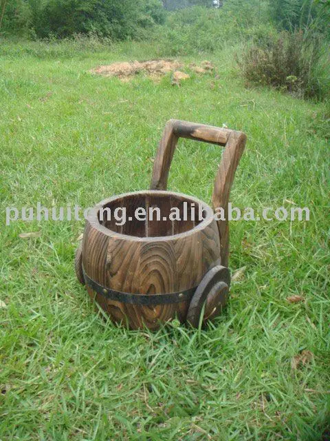 Decorative wooden flower planter