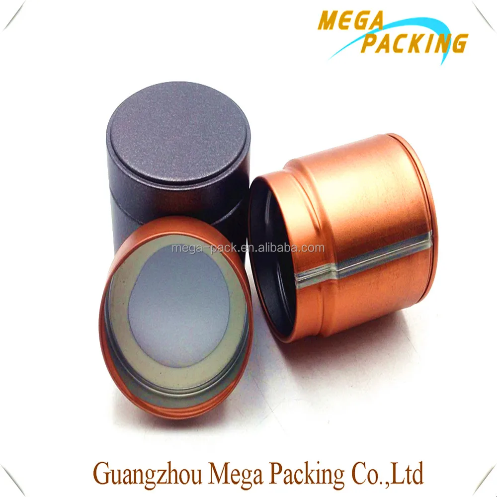 Tiny Metal Box Round Shape Airtight Lid Tin Case for Coffee Powder