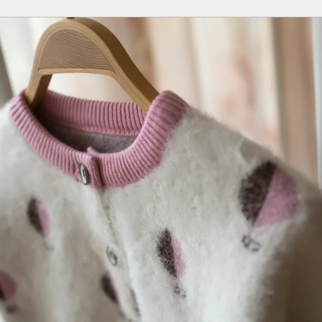 PHB 11818 latest new cardigan girls sweaters model for children