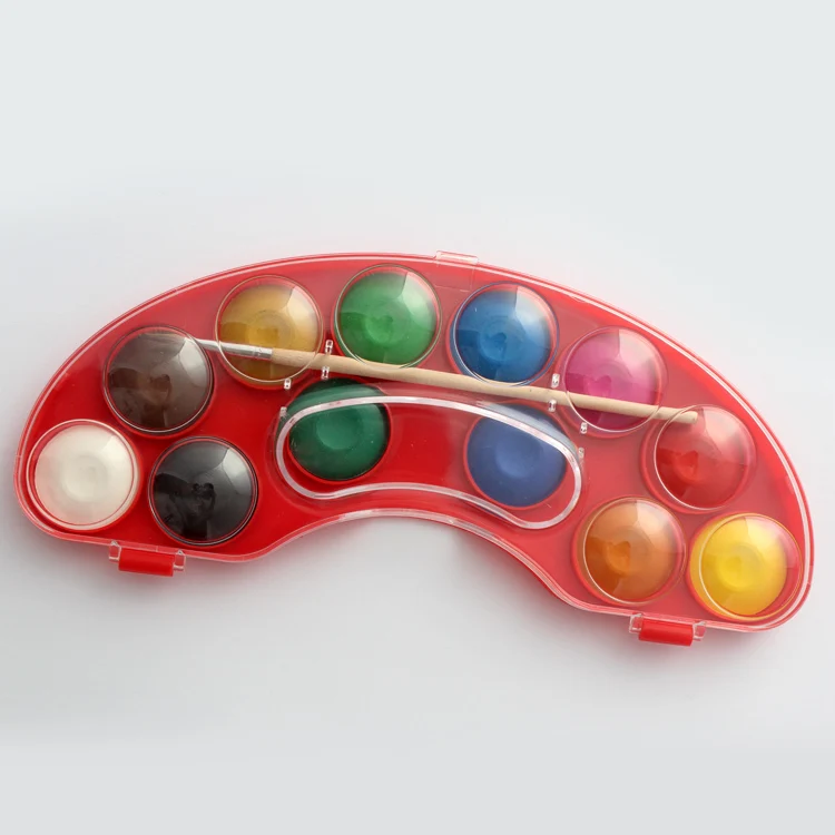 12 color art painting b2c wholesale 28mm oval watercolor paint set