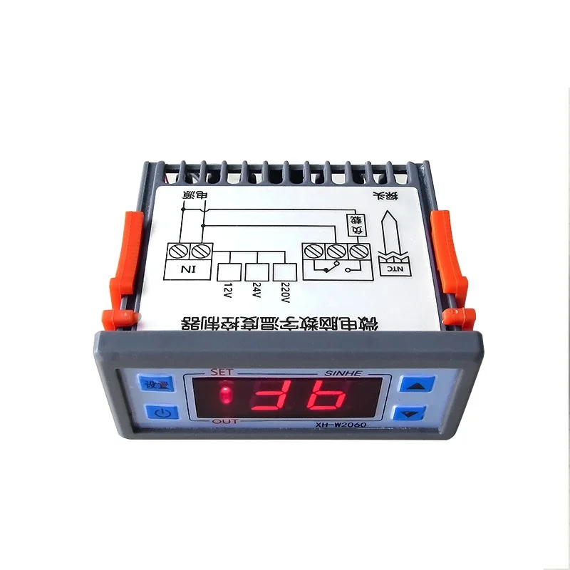 XH-W2060 встроенной цифровой термостат шкаф холодной шкаф для морозильных камер регулятор температуры термостата 12V/24V/220V