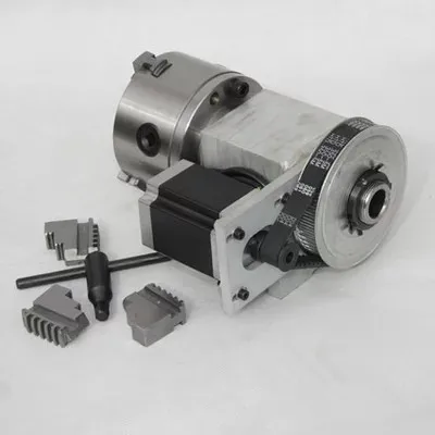 
cnc milling machine, cnc dividing head with 4 jaw centering chuck (57HS76-3004 stepper motor) 