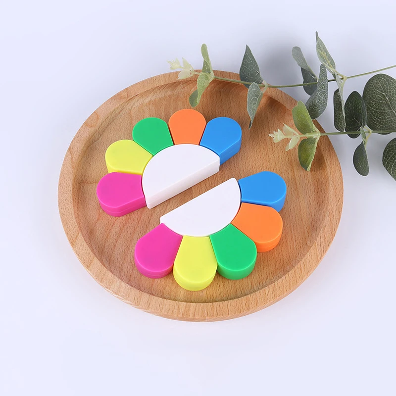 Маркер-акварель в форме цветка с логотипом на заказ, флуоресцентный карандаш, офисные и школьные принадлежности