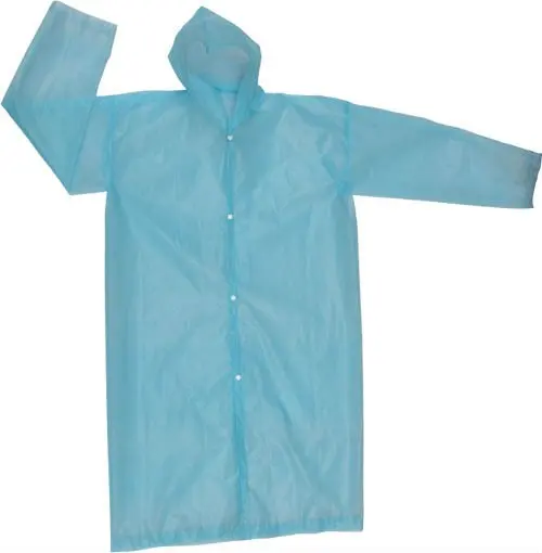 Hooded raincoat transparent fashion film with buttons colorful fashion raincoat