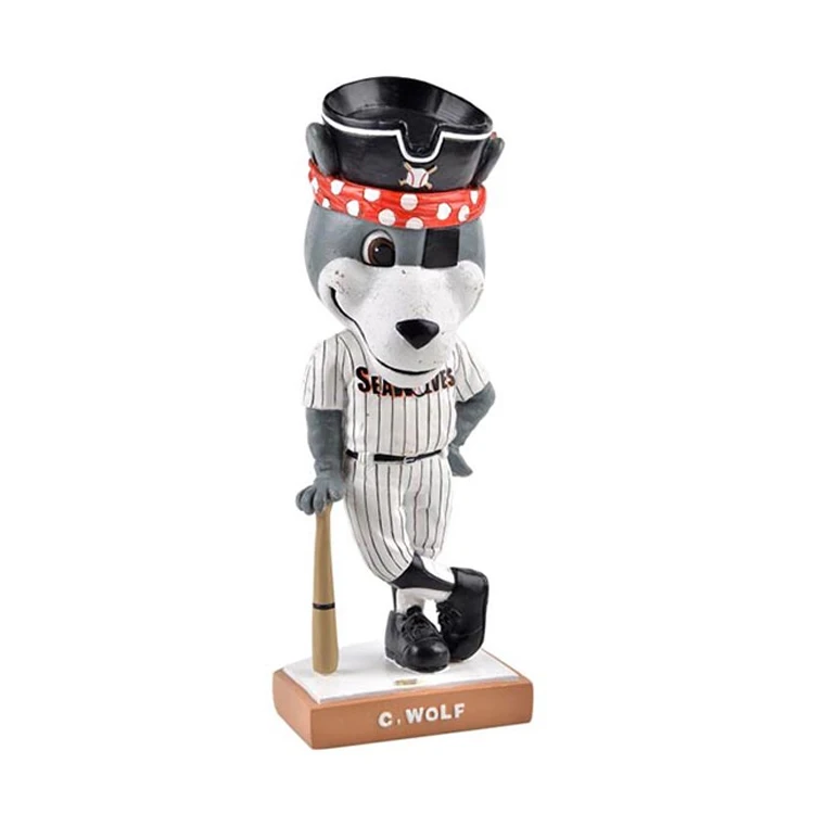 Hot Selling 3D Resin Custom Animal Wolf Bobble Head Dolls Sports Event Mascot