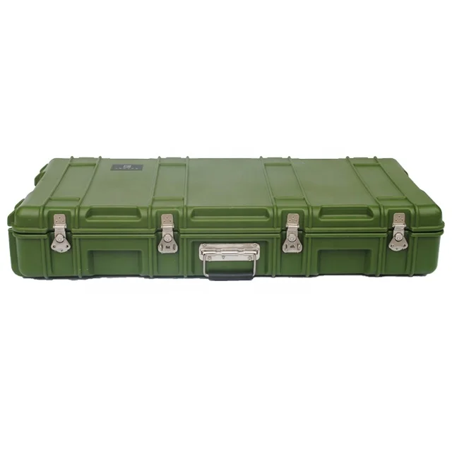 Hard equipment military plastic tool case box gun case with handle and custom eva foam