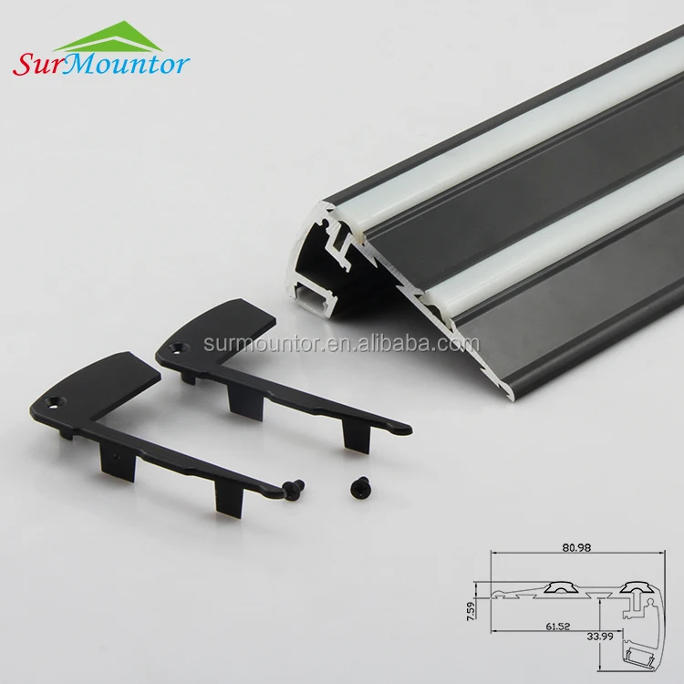 Противоскользящий лестничный светодиодный алюминиевый профиль для лестниц, контроллер освещения, ступенчатый профиль для кинотеатра