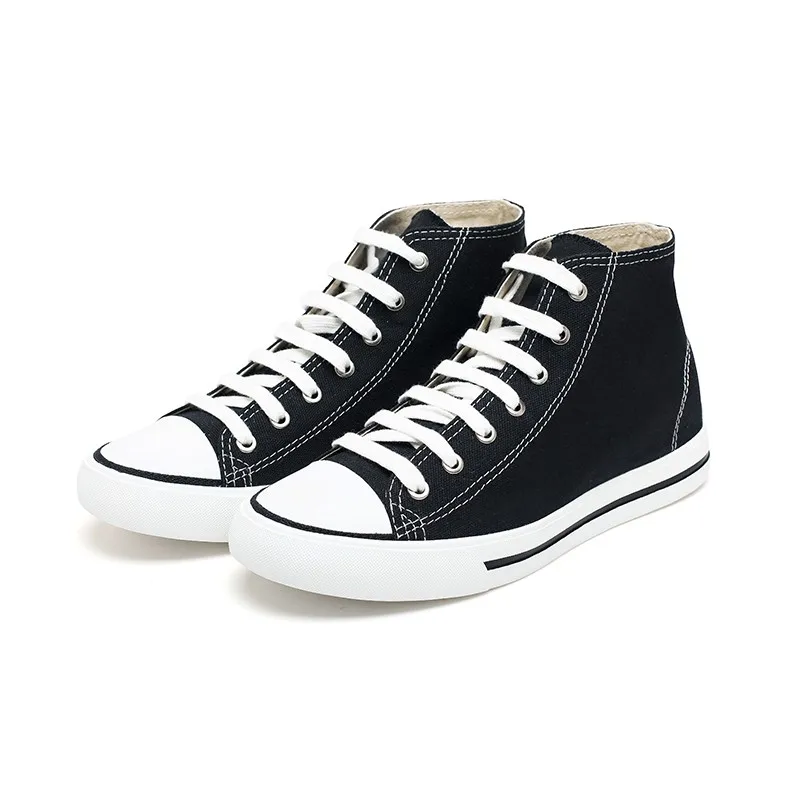 F.W. New Arrival fashion sneakers high top men flat outside hidden insole elevator canvas shoes